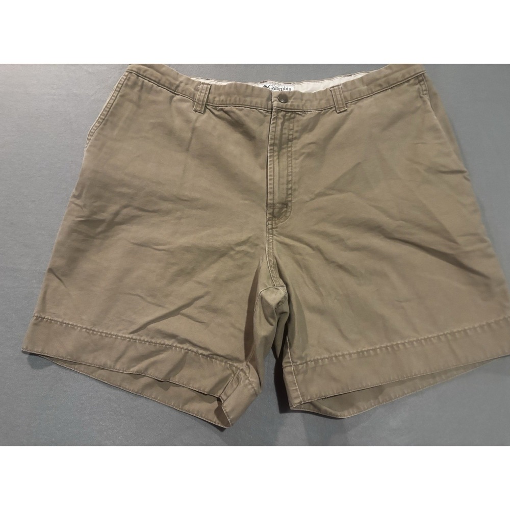 Columbia Men's Shorts Size 40 Zip Pockets Outdoor Khaki Cotton Chino Summer